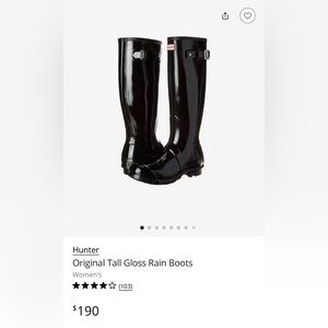 Hunter Glossy Black Tall Boots